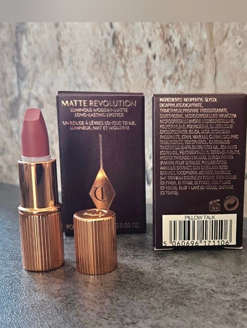2 Charlotte Tilbury PILLOW TALK Matte Revolution Long Lasting Lipstick Mini NEW! - Picture 2 of 2